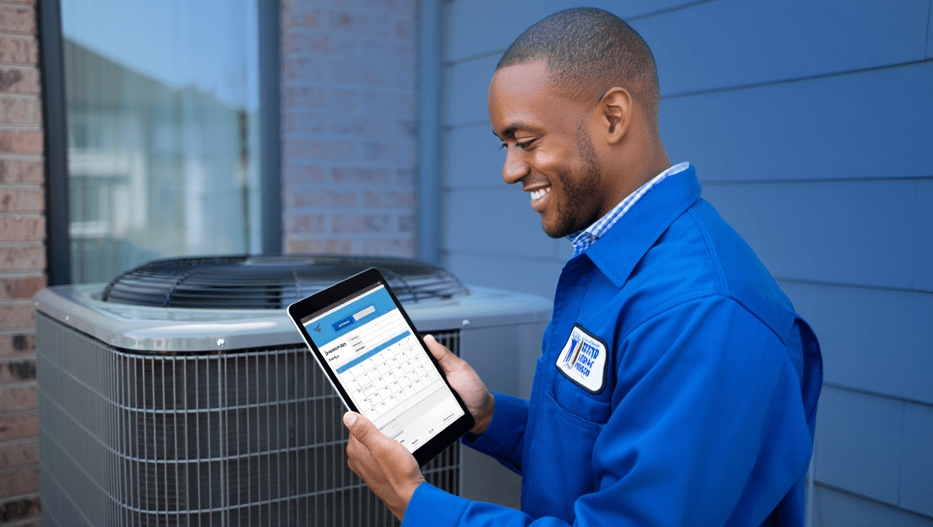 HVAC Technician with tablet