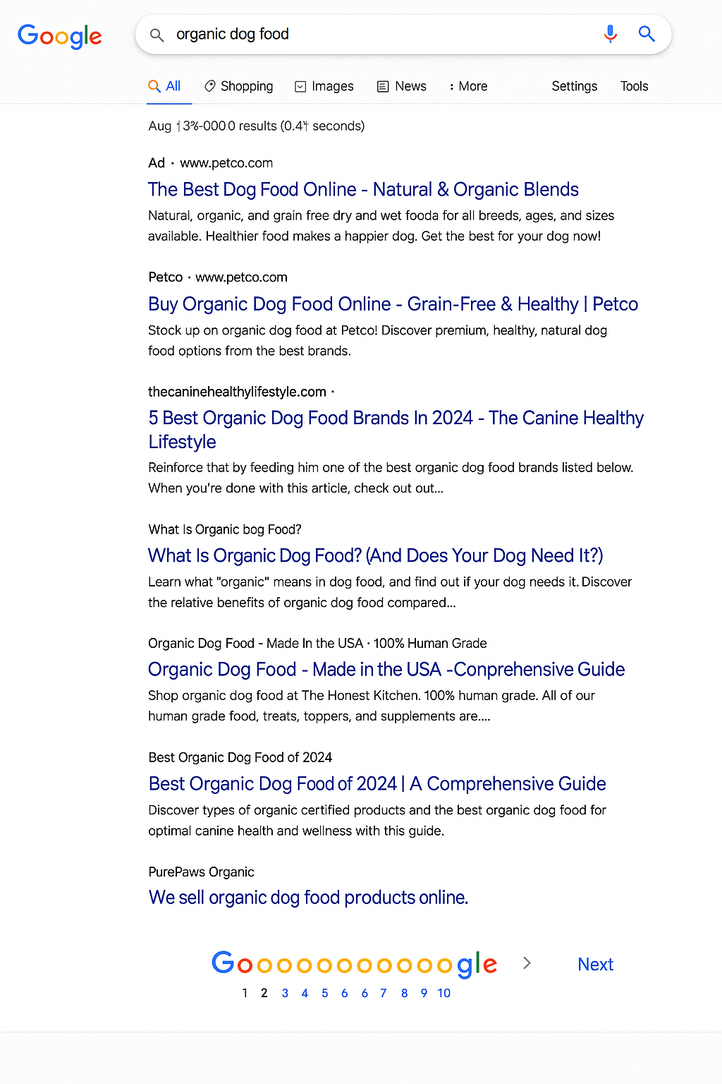 Traditional SEO Flow - User searches Google, finds ranked pages, visits website